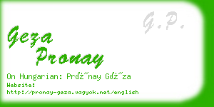 geza pronay business card